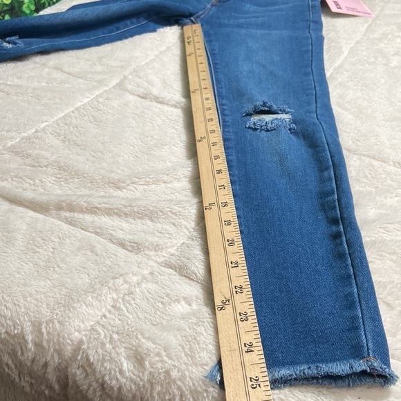 NEW Crystal Rock size 0 distressed jeans vintage push up skinny hi rise frayed - Picture 8 of 11